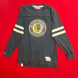 VTG Mitchell & Ness Mens sweater Shirt Large Chicago Blackhawks Vintage Hockey J